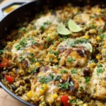 Salsa Verde Chicken & Rice Skillet
