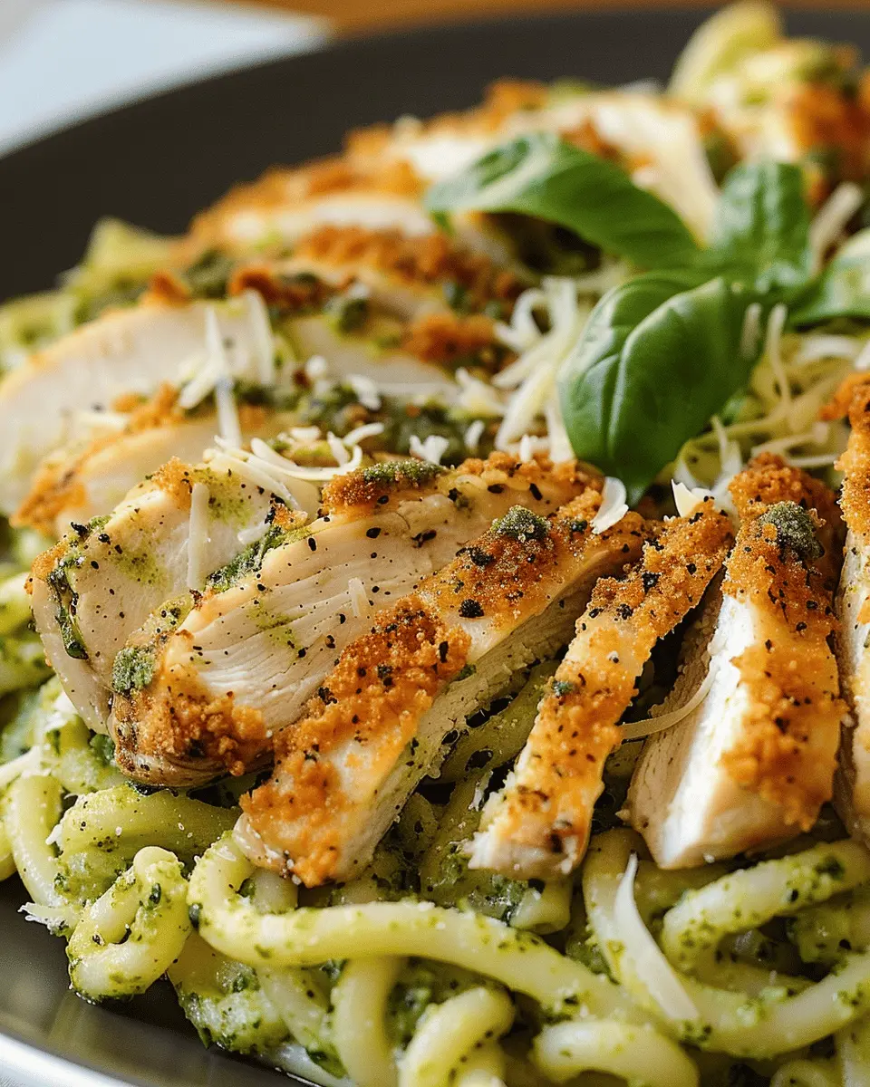 Pesto Pasta with Crispy Parmesan Chicken: The Easy Dinner Delight