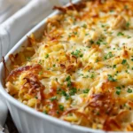 French Onion Chicken Orzo Casserole