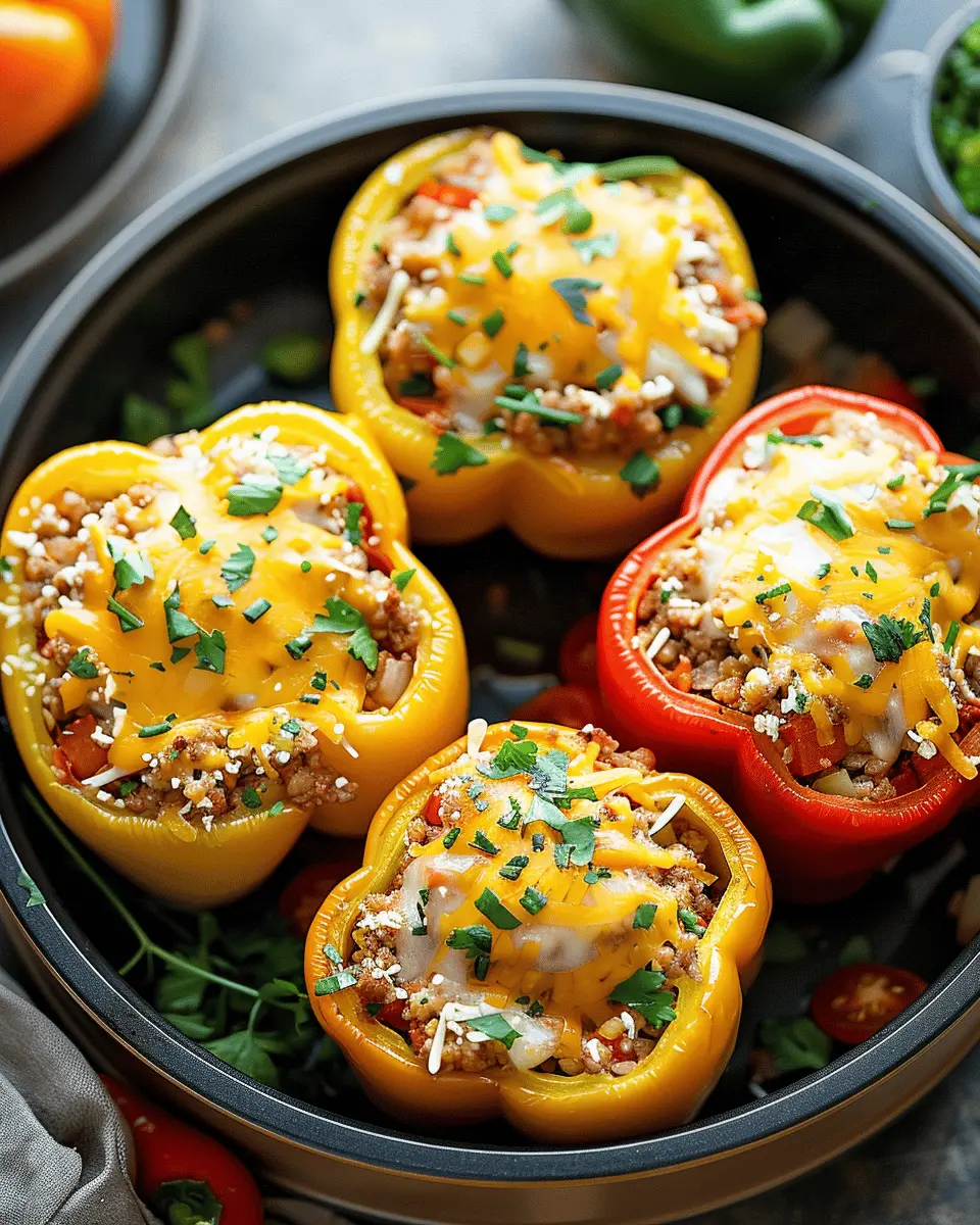 Slow Cooker Stuffed Bell Peppers with Turkey Bacon Delight
