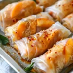 Baked Peach Pie Rice Paper Rolls Recipe