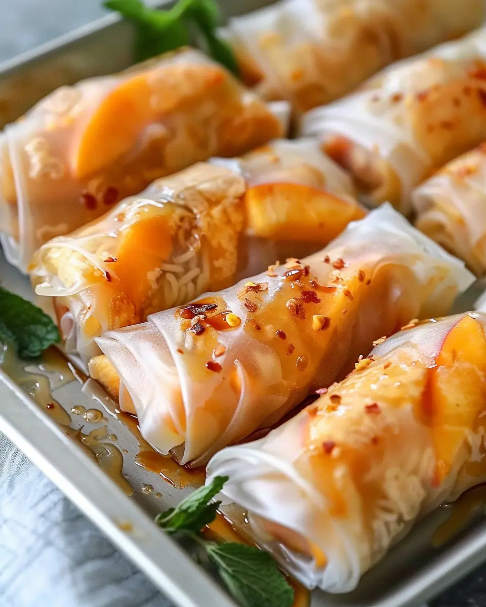 Baked Peach Pie Rice Paper Rolls: A Delightfully Easy Treat