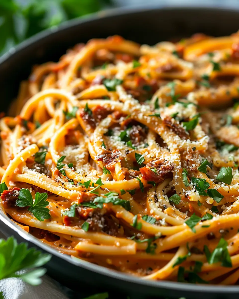 Vegan Creamy Sun Dried Tomato Pasta Recipe