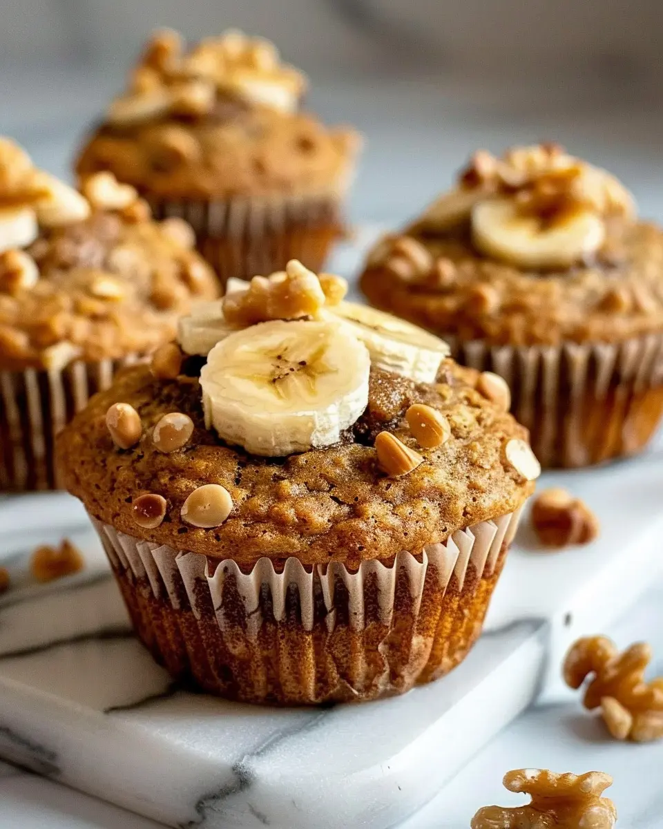 Healthy Peanut Butter Banana Muffins (dairy free + gluten free)